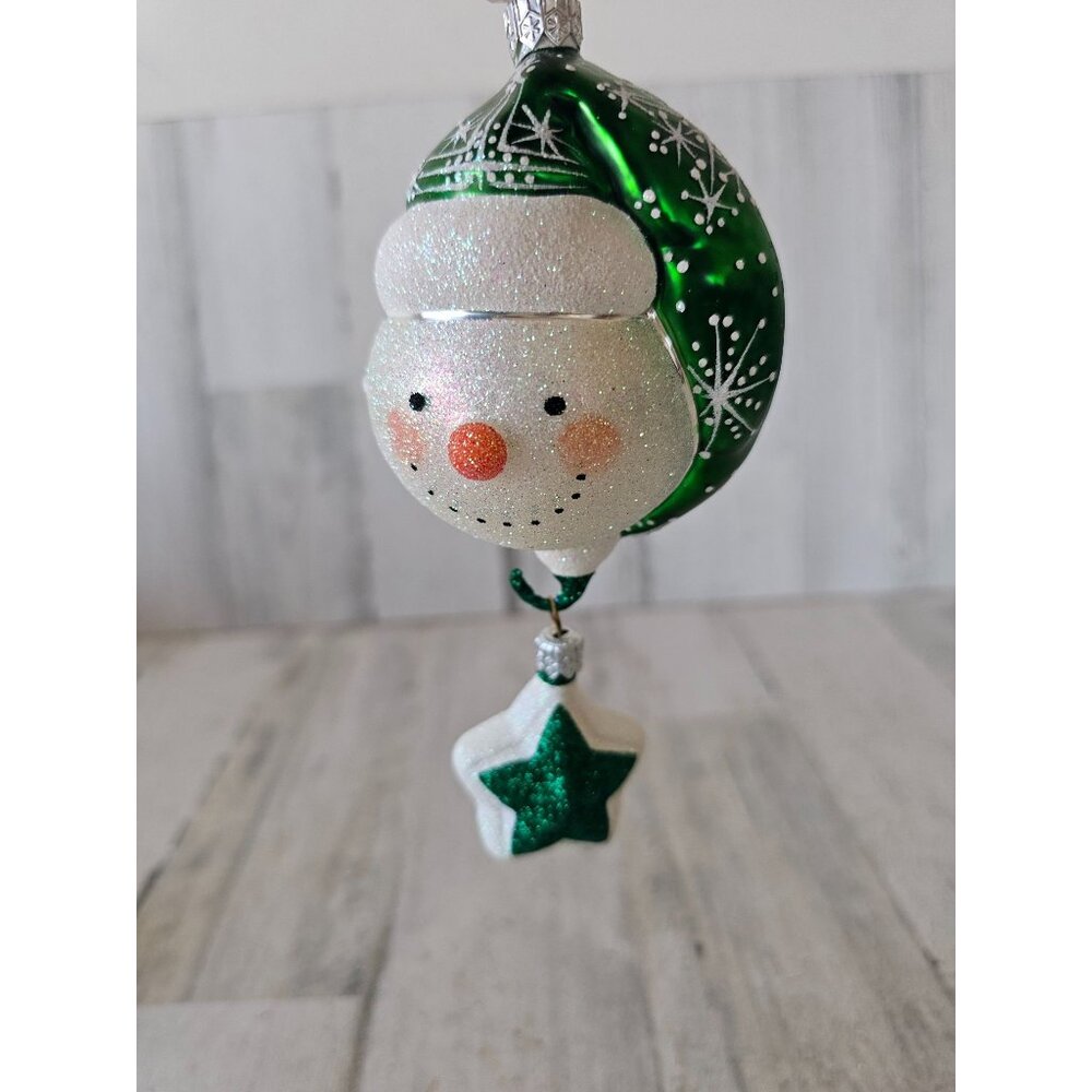 Patricia Breen good day night snowman green ornament bedtime star green glitter‎
